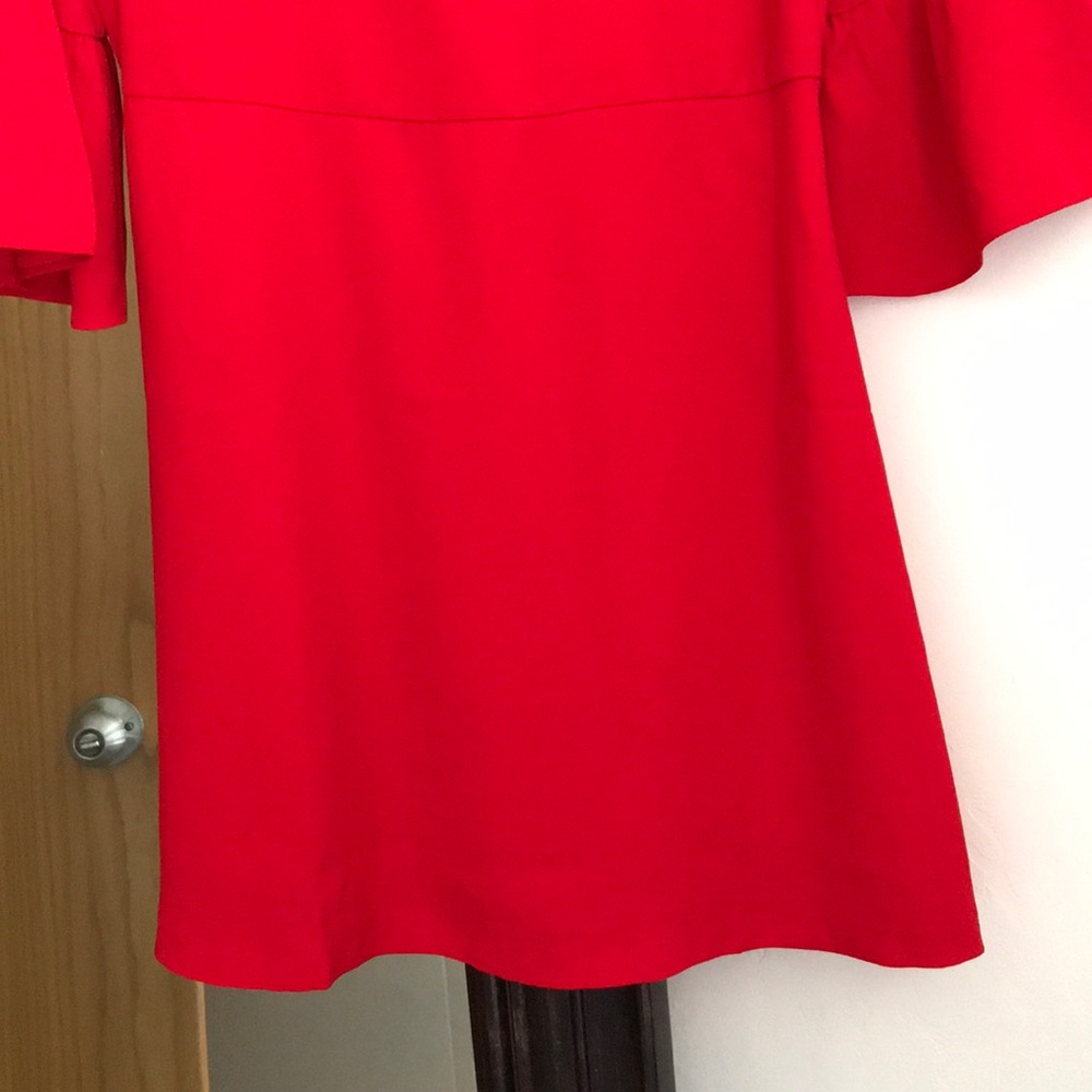NWT J.O.A Red Bell Sleeve Dress - Picture 5 of 5